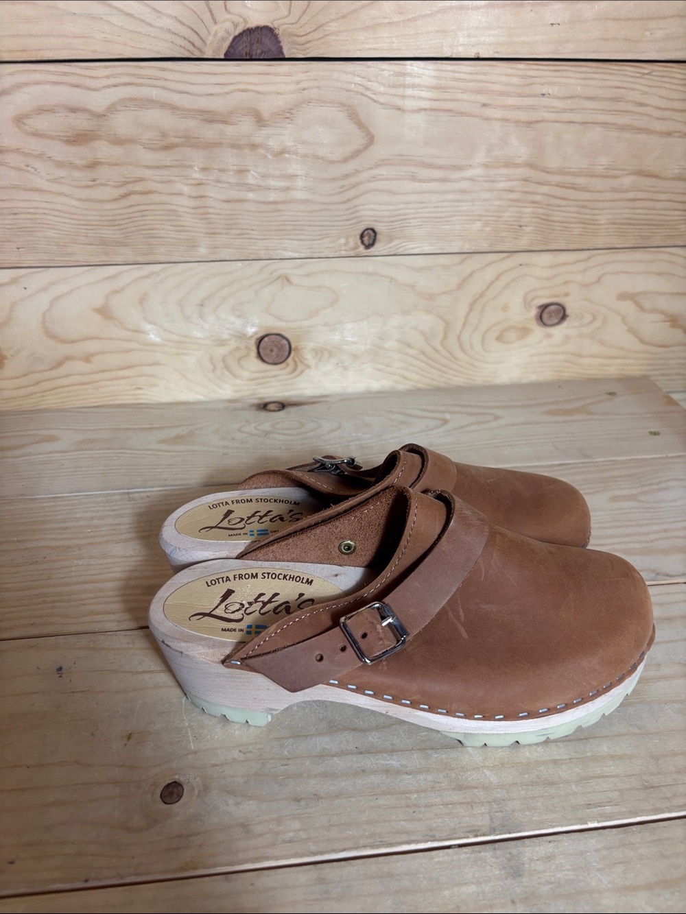 Lotta Stockholm brown leather clogs size 37 - Picture 5 of 9